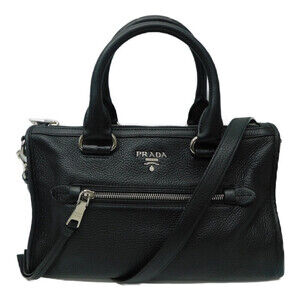 Prada Vitello Phenix leather handbag Shoulder Bag black
